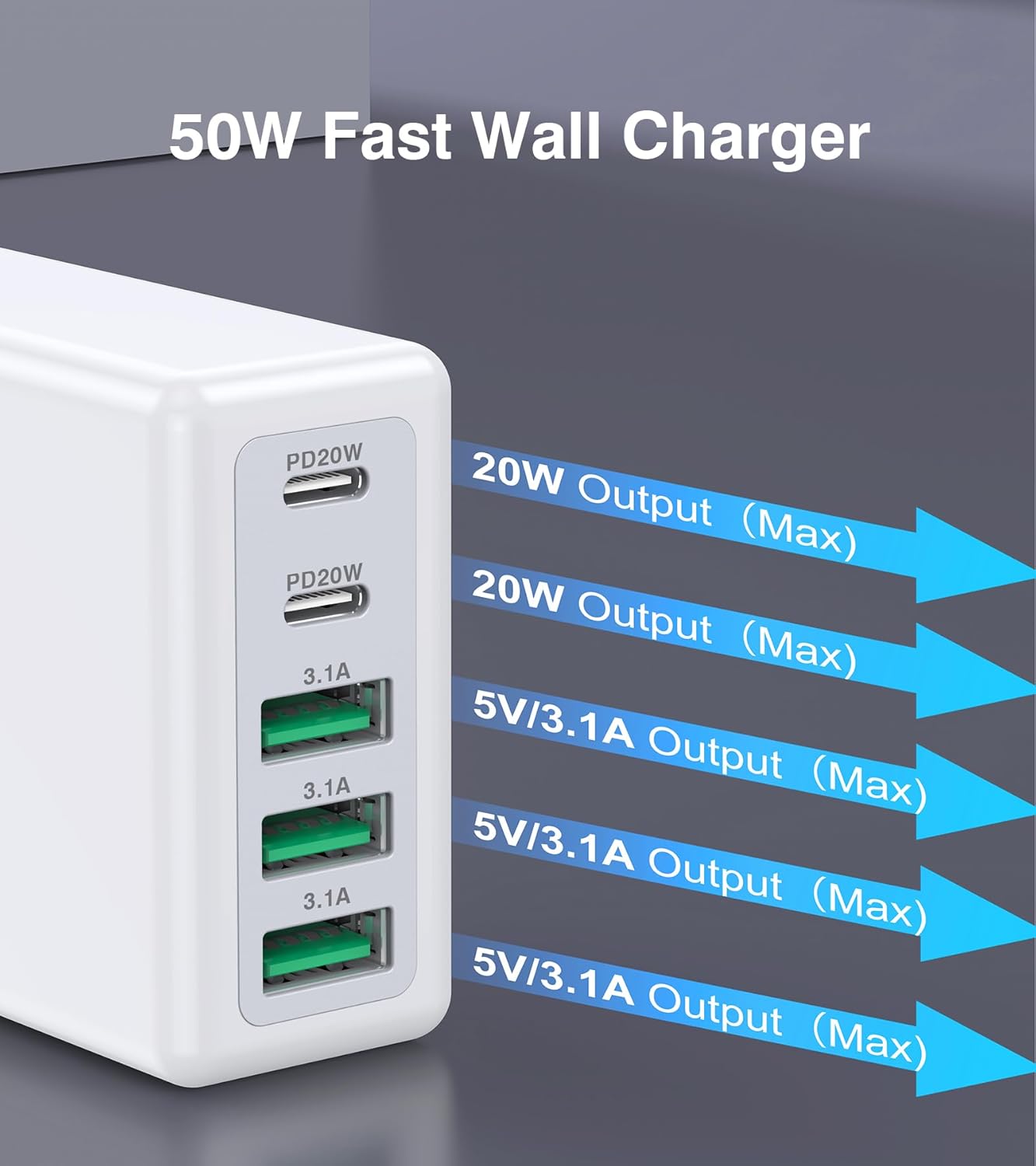 2Pack Flat USB C Wall Charger and 2-Pack USB C Wall Charger