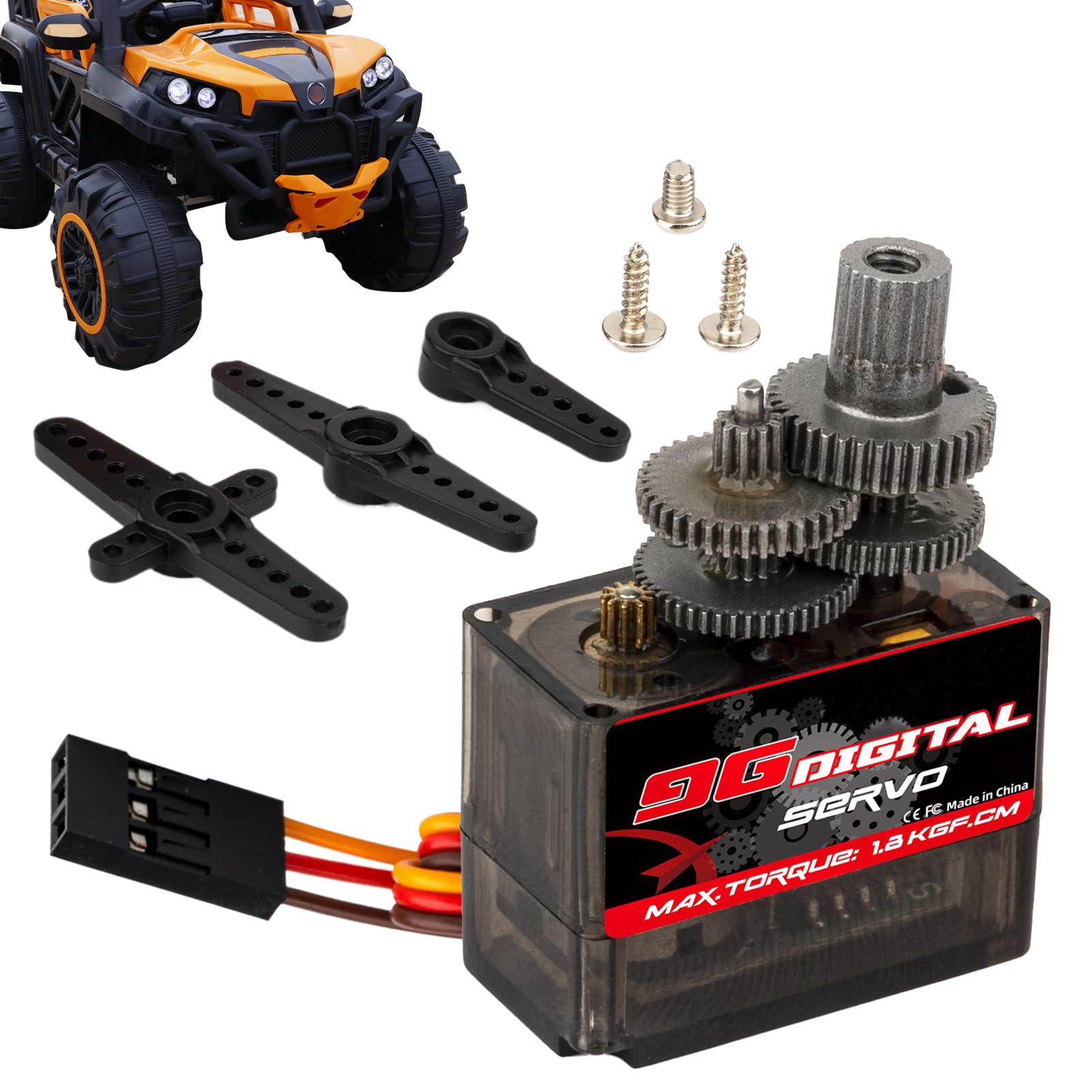 Servo digital | servo digital para la dirección de coches RC - 1,4 kg de bajo nivel de ruido, ángulo de control de 180 grados, para adolescentes, niños, principiantes entusiastas aficionados