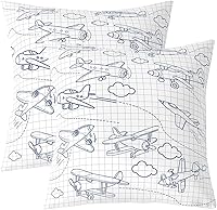 Vista 8 de Fundas de almohada de vuelo de dibujos animados para niños, fundas de almohada de 18 x 18 pulgadas, juego de 2 fundas de almohada suaves