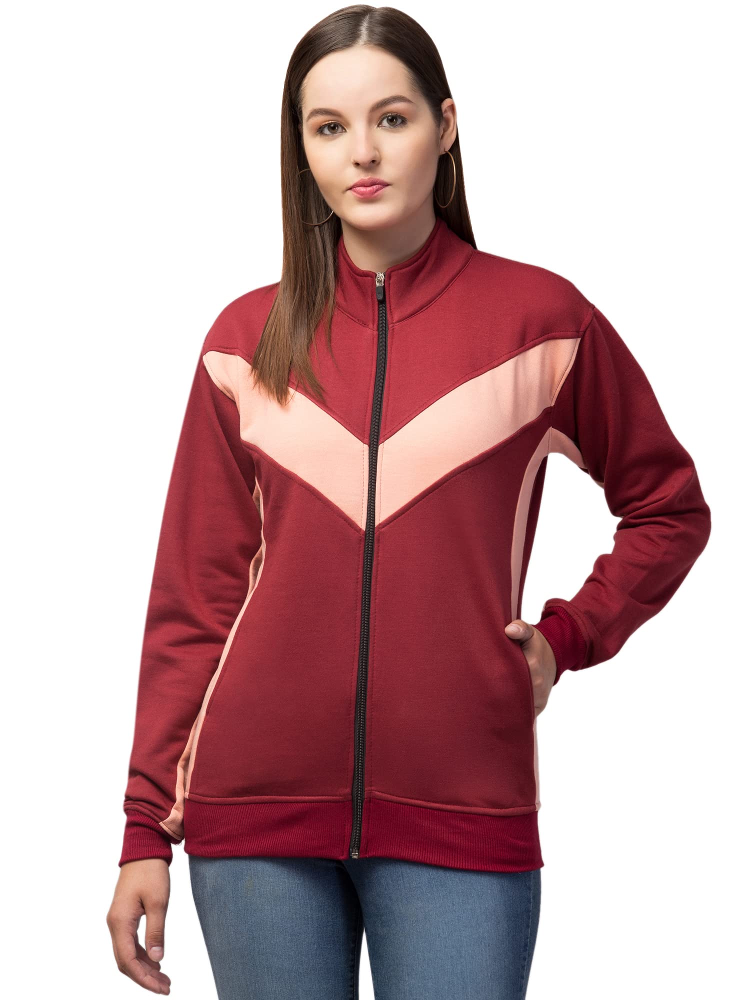 fabitto Regular Fit Full Sleeves Zipper Jacket for Women Winter Wear Casual Sweatshirt-picture-24