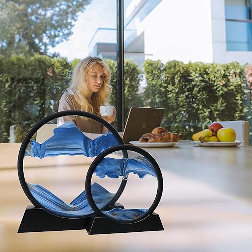 Miniatura 21 de Imágenes dinámicas de arena, increíble arte en movimiento, paisaje de arena de mar profundo 3D de vidrio, decoración relajante para aliviar