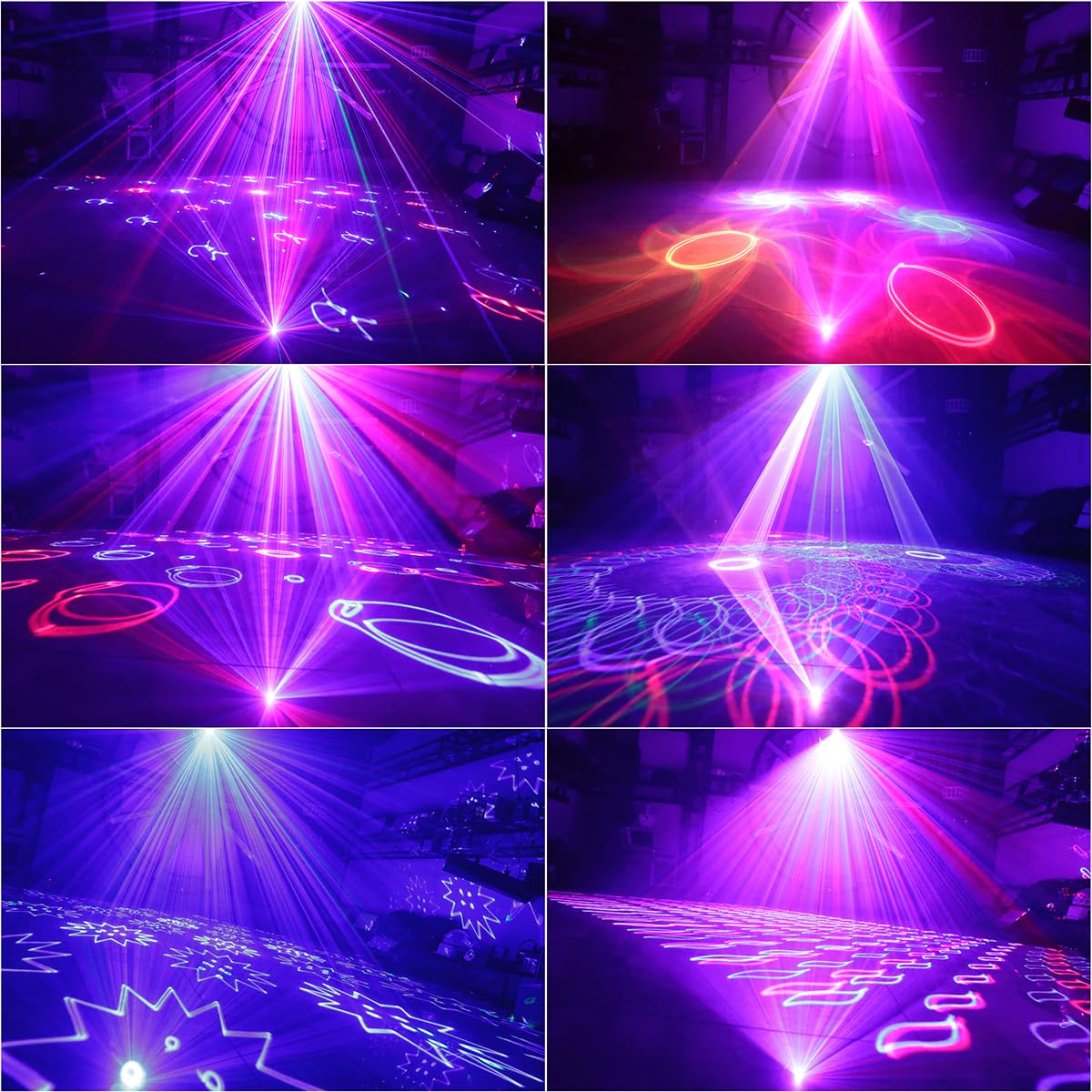 Amazon.com: WALMIO Party Lights DJ Disco Light,6 in 1 3D Animation