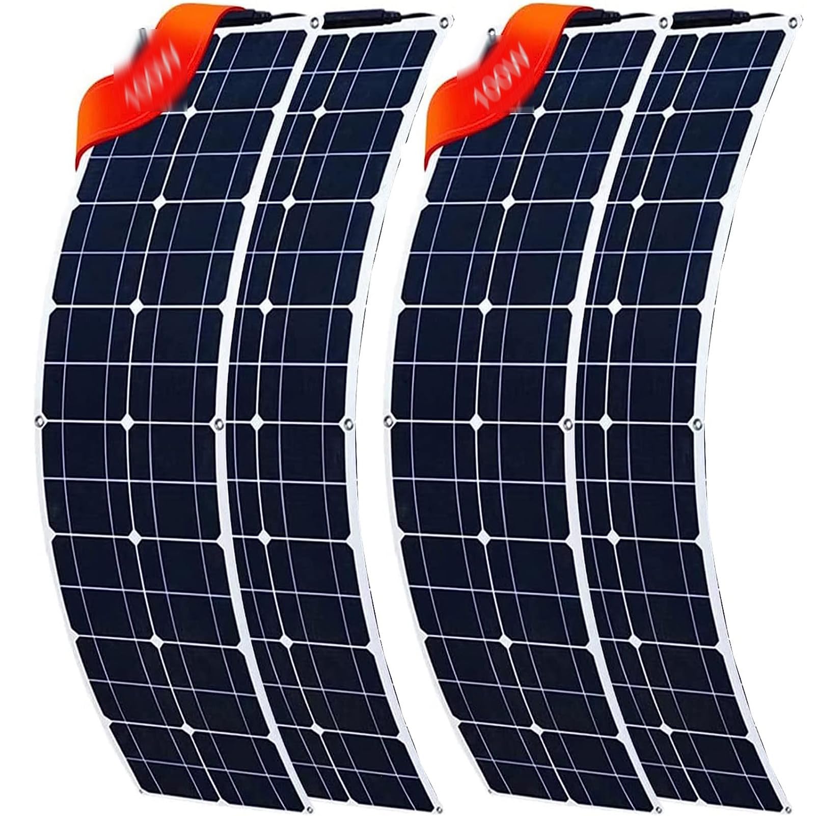 Kit Pannello Solare, Kit Pannello Solare Flessibile Monocristallino da 400 Watt Sistema off Grid Pannelli Solari da 800 W Controller 12 V 24 V Connettore PV Clip a Coccodrillo, 4x2