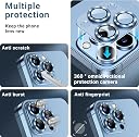 MOBIKTC For iPhone 13 Pro Camera Lens Protector & For iPhone 13 Pro Max Camera Lens Protector Tempered Glass Screen Protector, Anti-Scratch Premium Tempered Glass Film Aluminum Alloy 3D Lens Ring Cover for IPgone 13 Pro-For iPhone 13 Pro Max - (3 Pack, JNT BLUE) gallery image