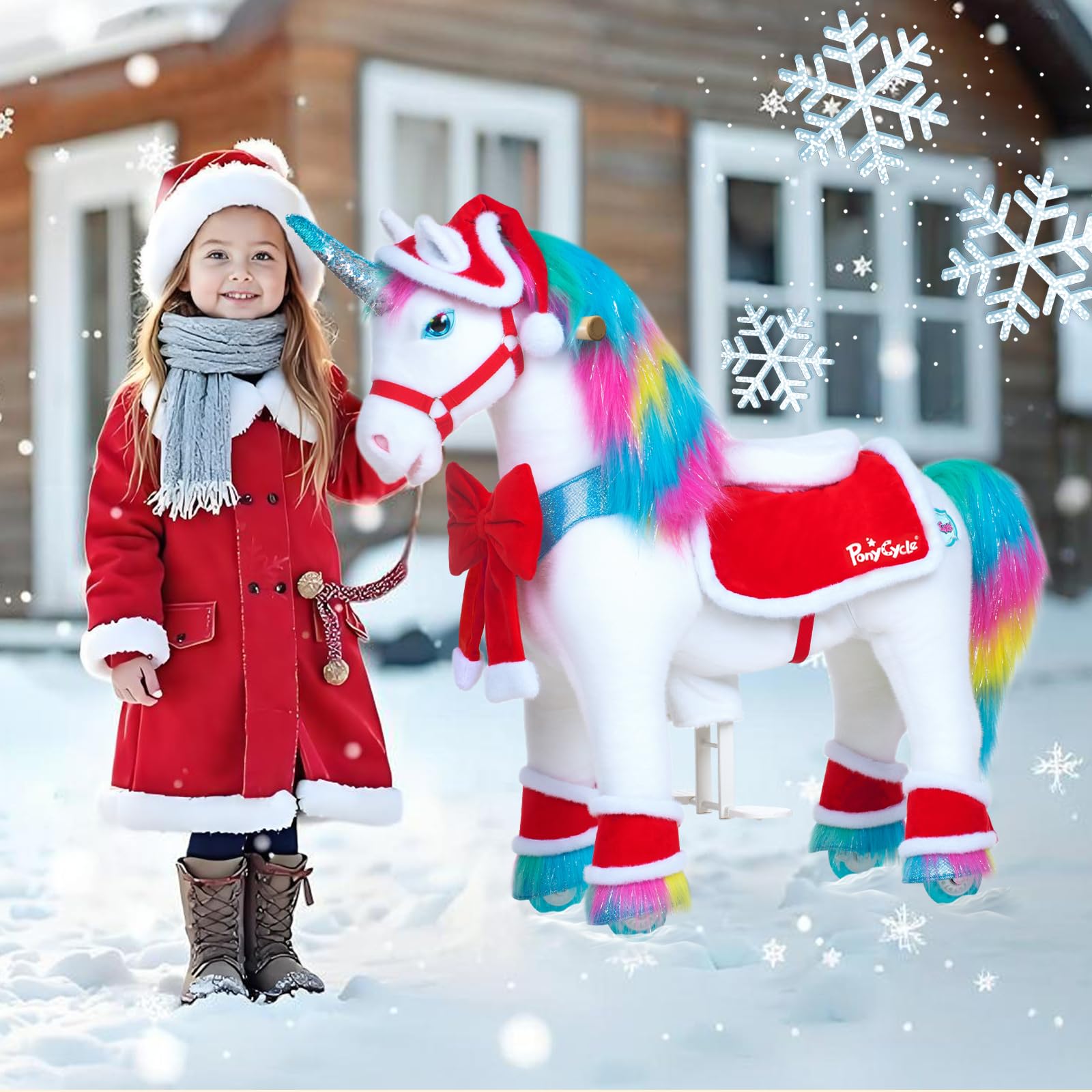 PonyCycle Montar en Caballo Unicornio juguete Navidad Traje Medio (adecuado Para el Modelo Y/U/E tamaño 4 Para Edades 4-7)