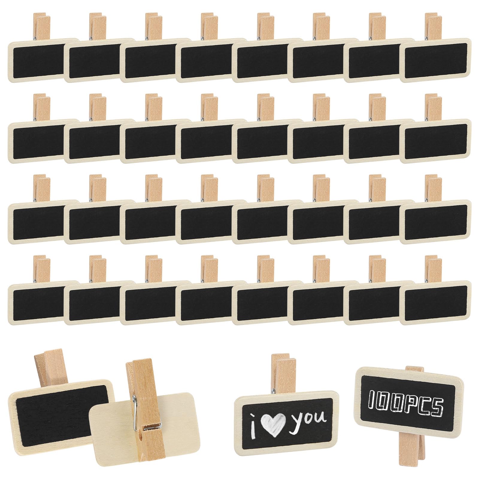 Mini-Klemmen, 100 Stuks, 25 mm, Houten Wasknijpers Voor Fotowand, Verpakking, Gastgeschenk - Kleine Sierklemmen Van Hout