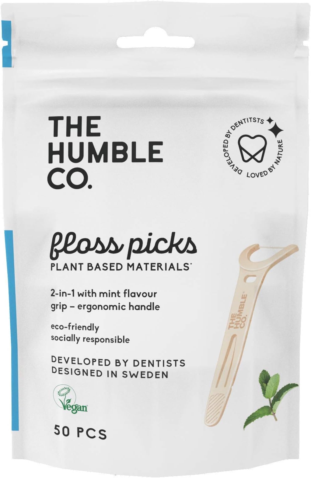 The Humble Co. Floss Picks Corn Starch Pack of 50