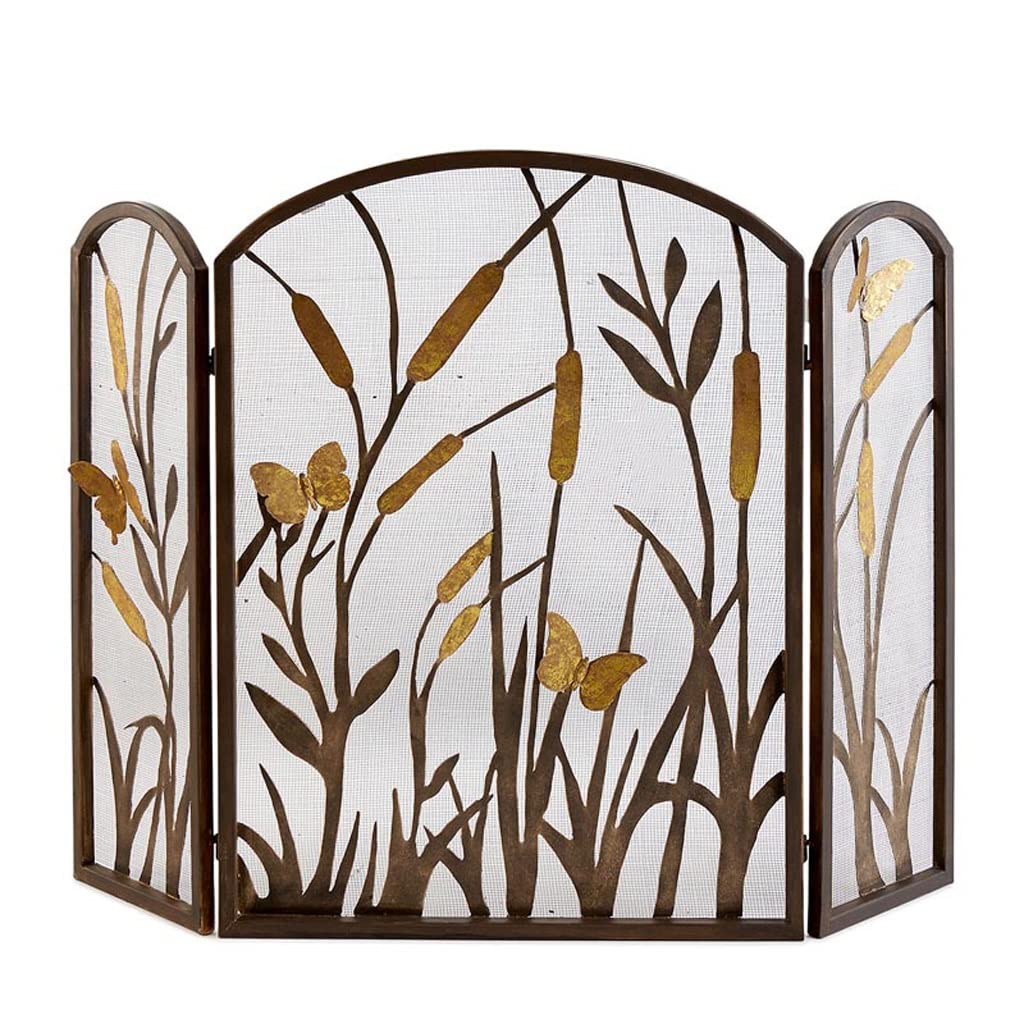 Schermi per Caminetti di Guardia Schermo fattorino camino con rete for rendere la vecchia farfalla cattail decorazione camino copertura protettiva copertura cavo recinzione partizione Accessori per Ca
