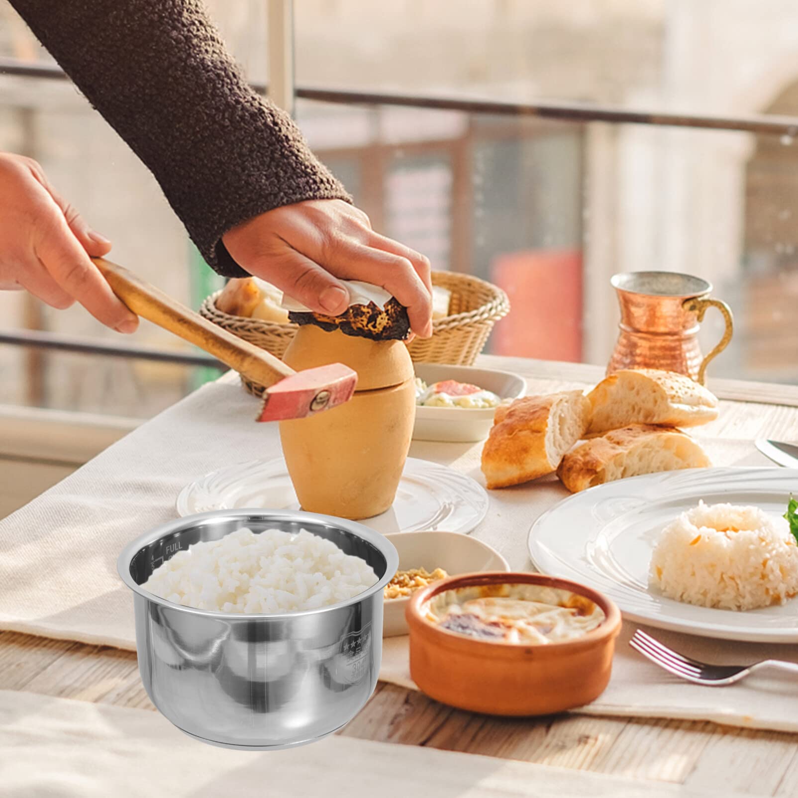 Rijstkoker Elektrisch fornuis Rijstkoker, Rijstkoker Huishoudelijk Multifunctionele Alles-in-één Rijstkoker/Koekenpan/Wok/Soeppot, Niet-Stick Binnenpot, Voor 1-4 personen