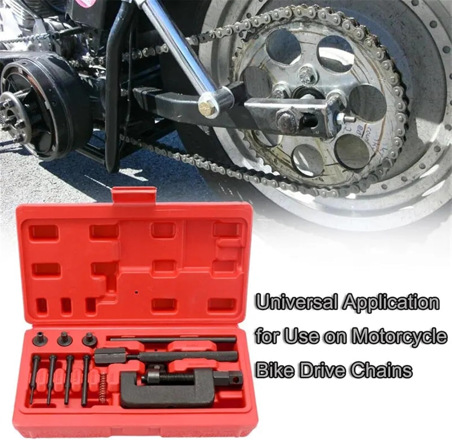PUCHEN Chain Saw Chain Breaker 13PCS Chain Repair Tool Set Motorcycle Chain Splitter Breaker Motorbike Mountainb Riveting Tool Heavy Duty Link O Ring Bicycle