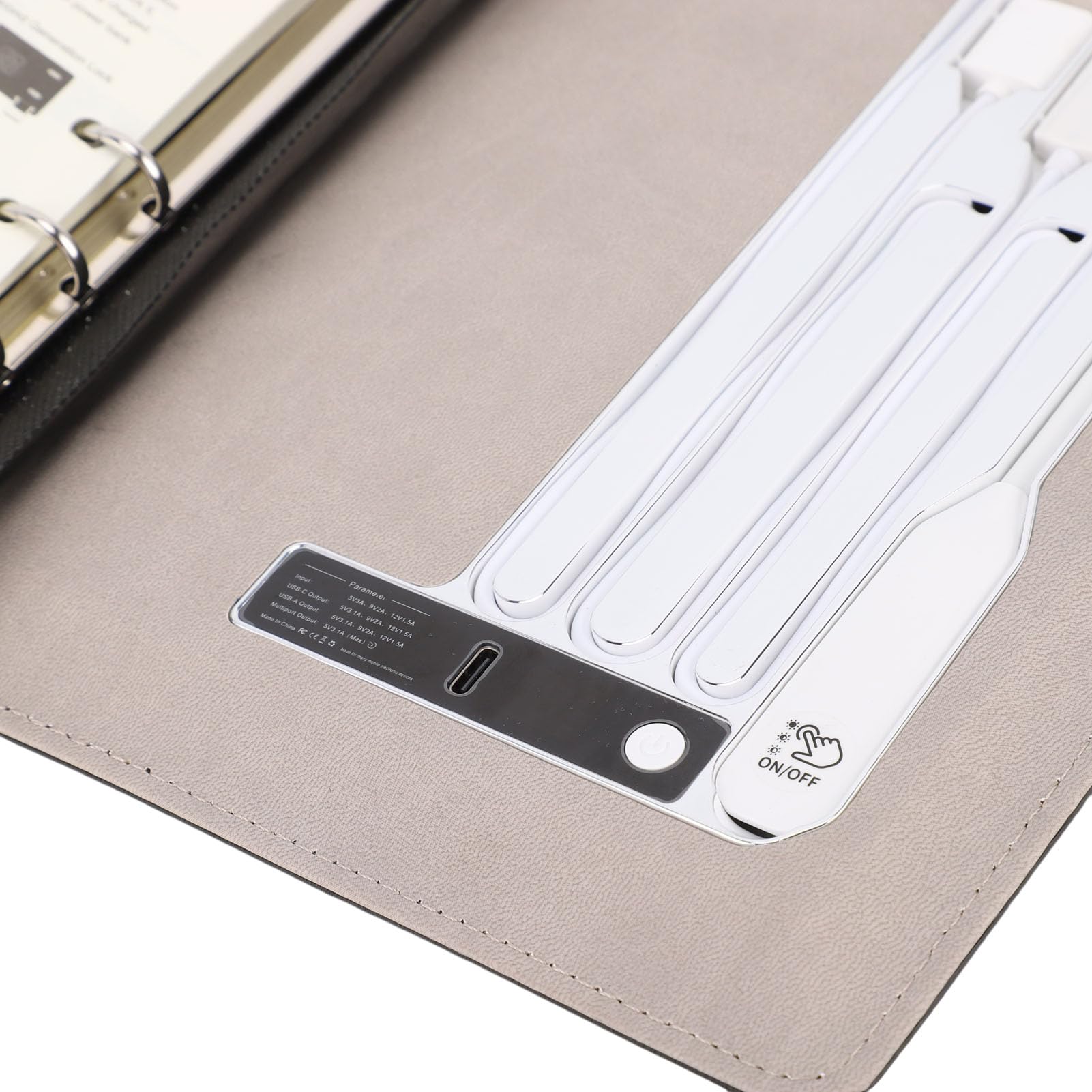 XUMIUZIY Journal de Voyage à Chargement sans Fil avec LED, Carnet Rechargeable personnalisé pour le Travail Professionnel Scolaire