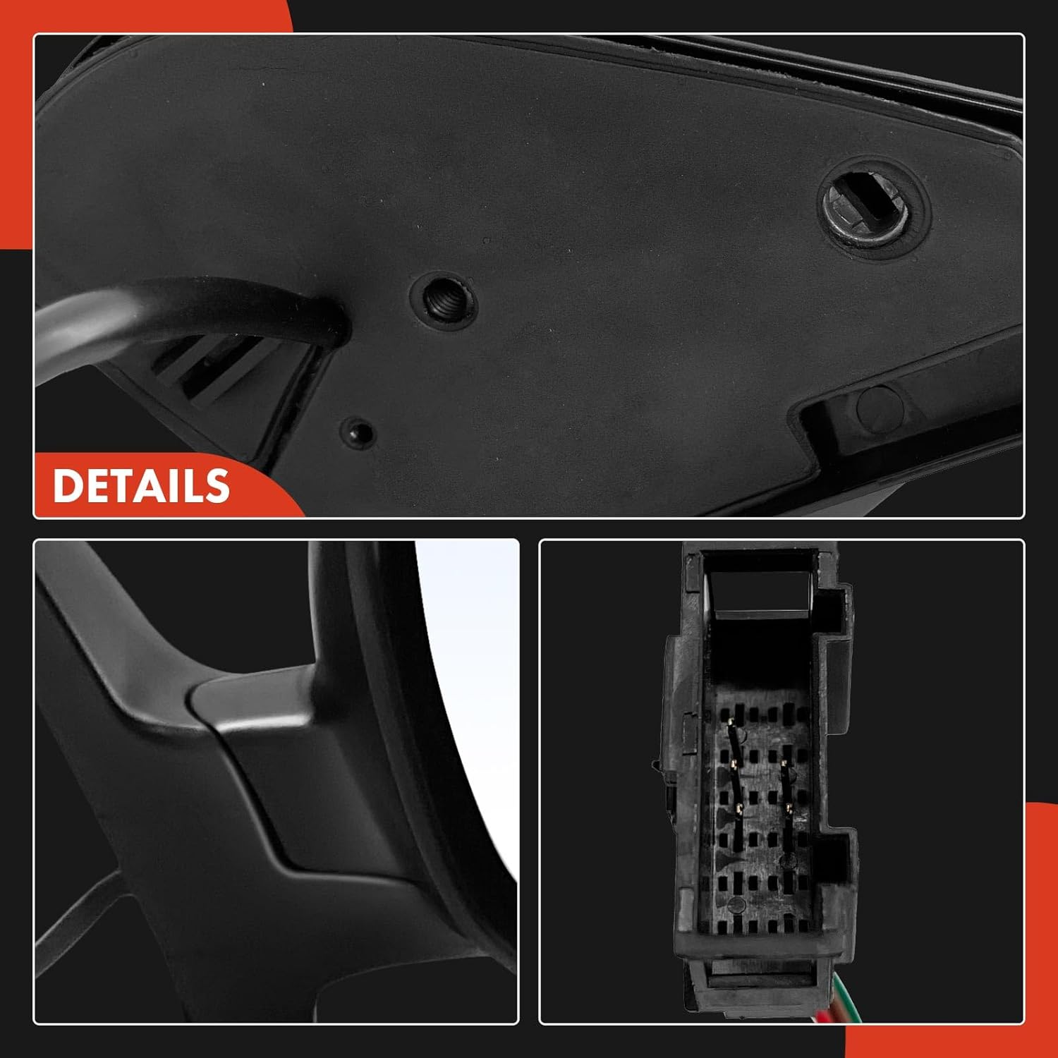 A-Premium Passenger Side Power Door Mirror - Compatible with Volkswagen Jetta 1999-2007, Golf 1999-2006 - Heated Manual Folding Black Outside Rear View Mirror - Replace# 1J1857508K01C