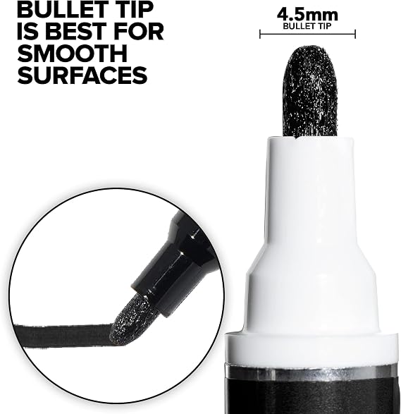 Krink K-42 Black Paint Marker - Vibrant and Opaque Fine Art Paint Pen for Any Surface - Permanent Marker with Alcohol-Based Paint for Metal Glass Paper Painted Surfaces and More