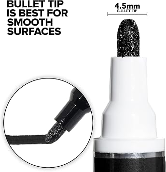 Krink K-42 Black Paint Marker - Vibrant and Opaque Fine Art Paint Pen for Any Surface - Permanent Marker with Alcohol-Based Paint for Metal Glass Paper Painted Surfaces and More