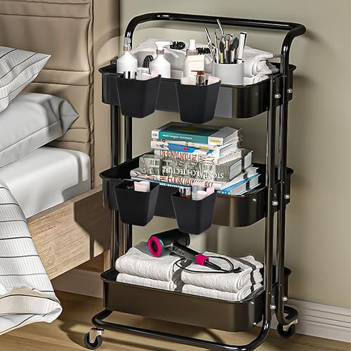 Miniatura 2 de Paquete de 8 portavasos colgantes, accesorios multiusos para carrito rodante, accesorios para suministros de arte y manualidades, cesta de