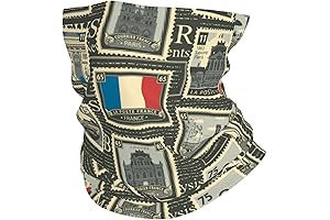 Reusable France And Paris Postage Stamps Neck Gaiter Mask
