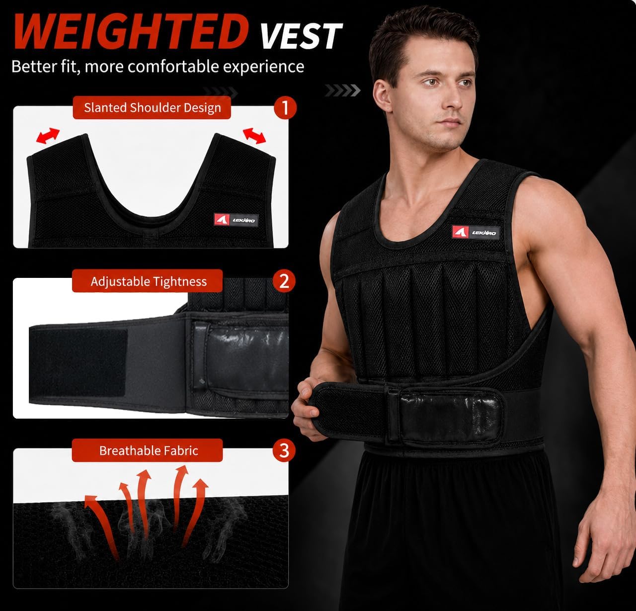 Up to 22lbs Adjustable Weighted Vest with Steel Plates for Men and Women – Weight Vest for Rucking, Walking, Running, Strength Training & Calisthenics