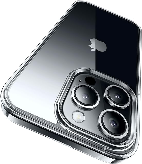 CASEKOO Crystal Clear for iPhone 15 Pro Max Case [Patented Anti-Yellowing Material] [Exceeds Military-grade Protection] Shockproof Protective Phone Case Thin Slim Cover, Clear