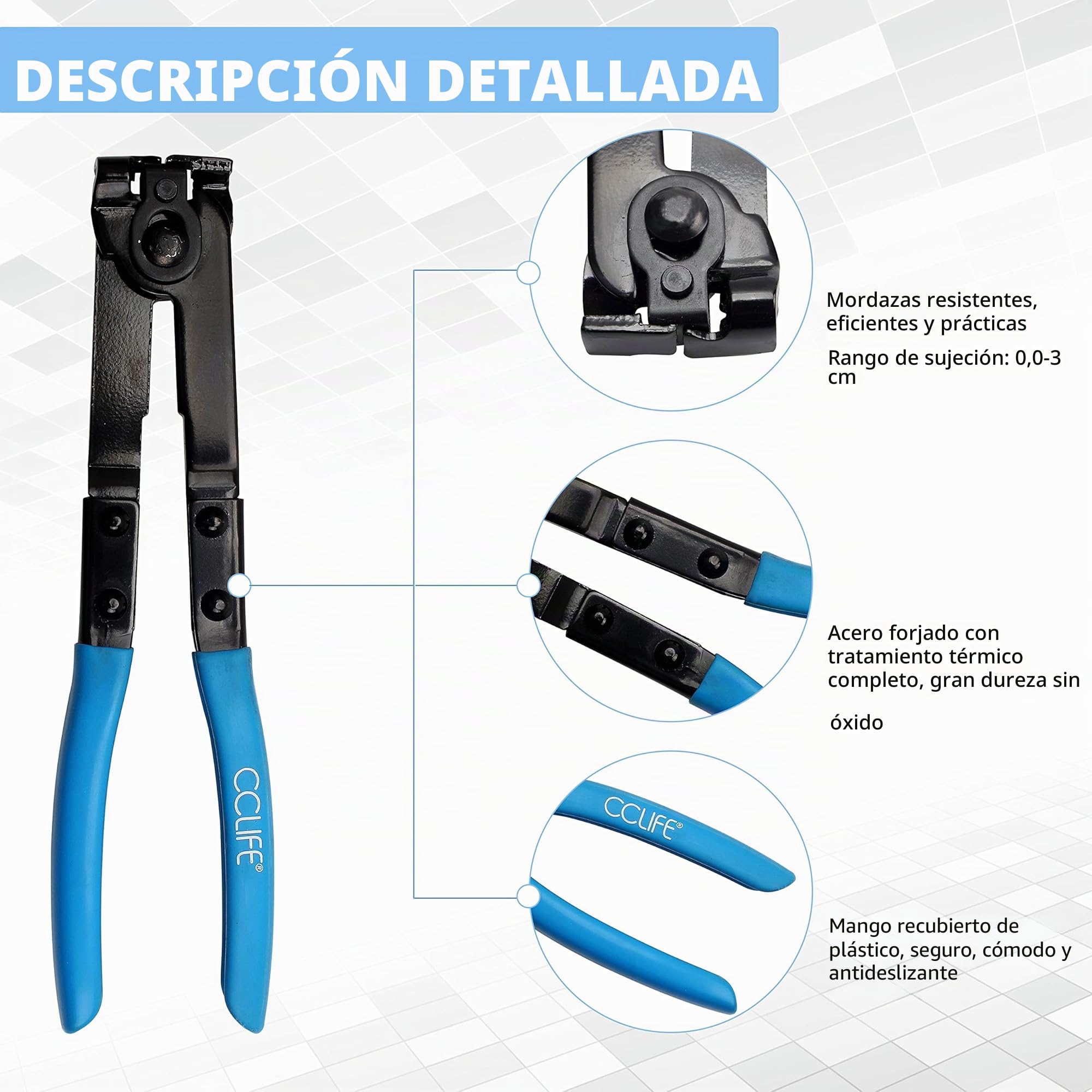 CCLIFE 2 piezas Juego de Alicates para Abrazaderas Oetiker Alicate Palier tenaza abrazadera