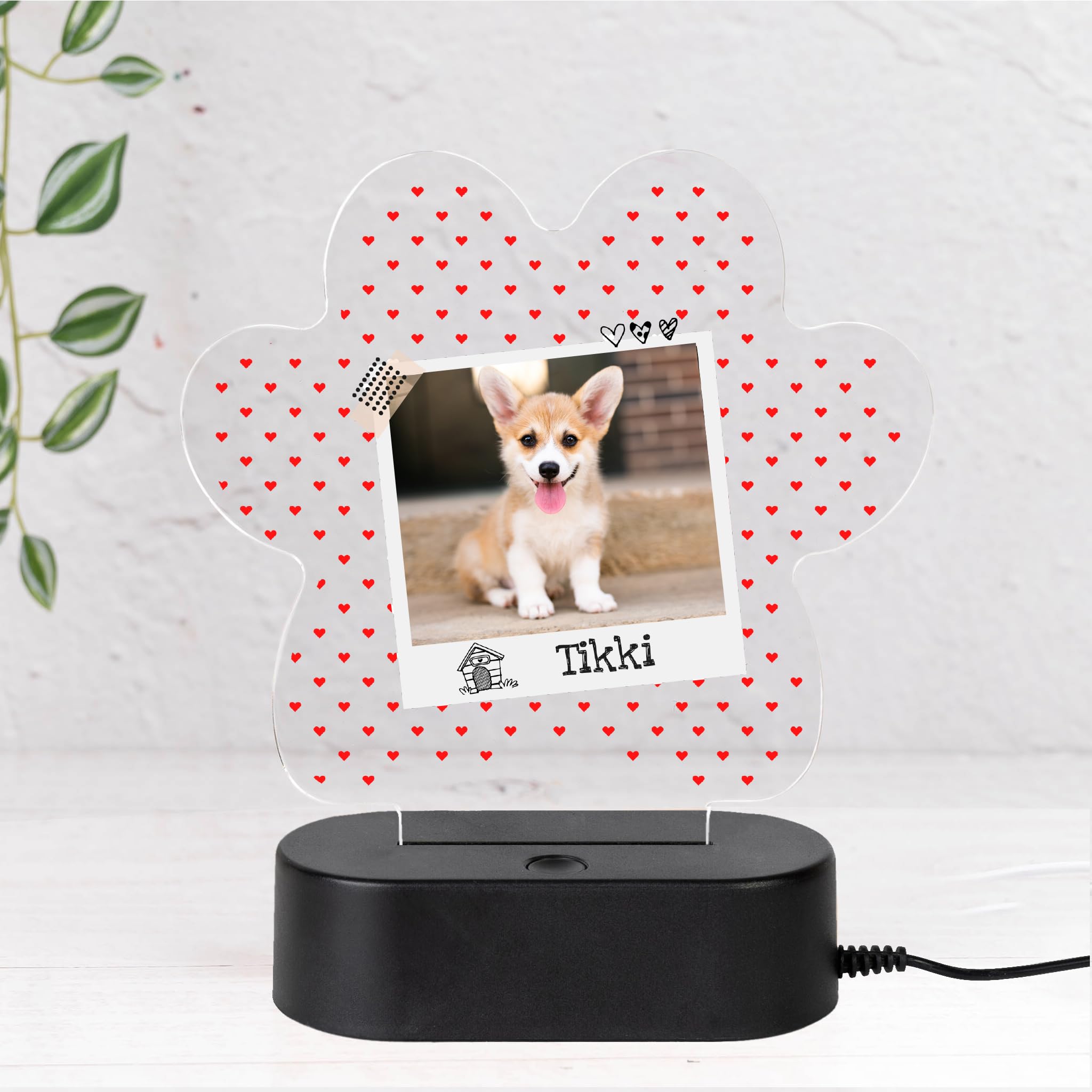Lampada 3D Personalizzabile Con Foto Wanapix | Base In Legno, Placca In Metacrilato | Con Cavo USB E Luce LED - Regalo Per Occasioni Speciali