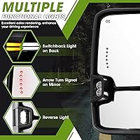 Vista 3 de espejos retrovisores para remolque para Chevy Silverado/GMC Sierra 1500 (2014-2018), 2500HD/3500HD (2015-2019) con señal de giro dinámica y luces