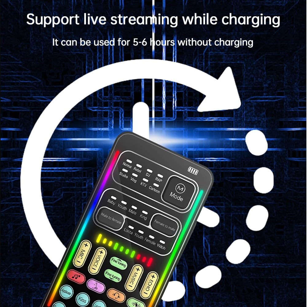 Mini cambia voce da 2 pezzi, schede audio live compatibili con Bluetooth a effetti multipli, portatili e ultrasottili