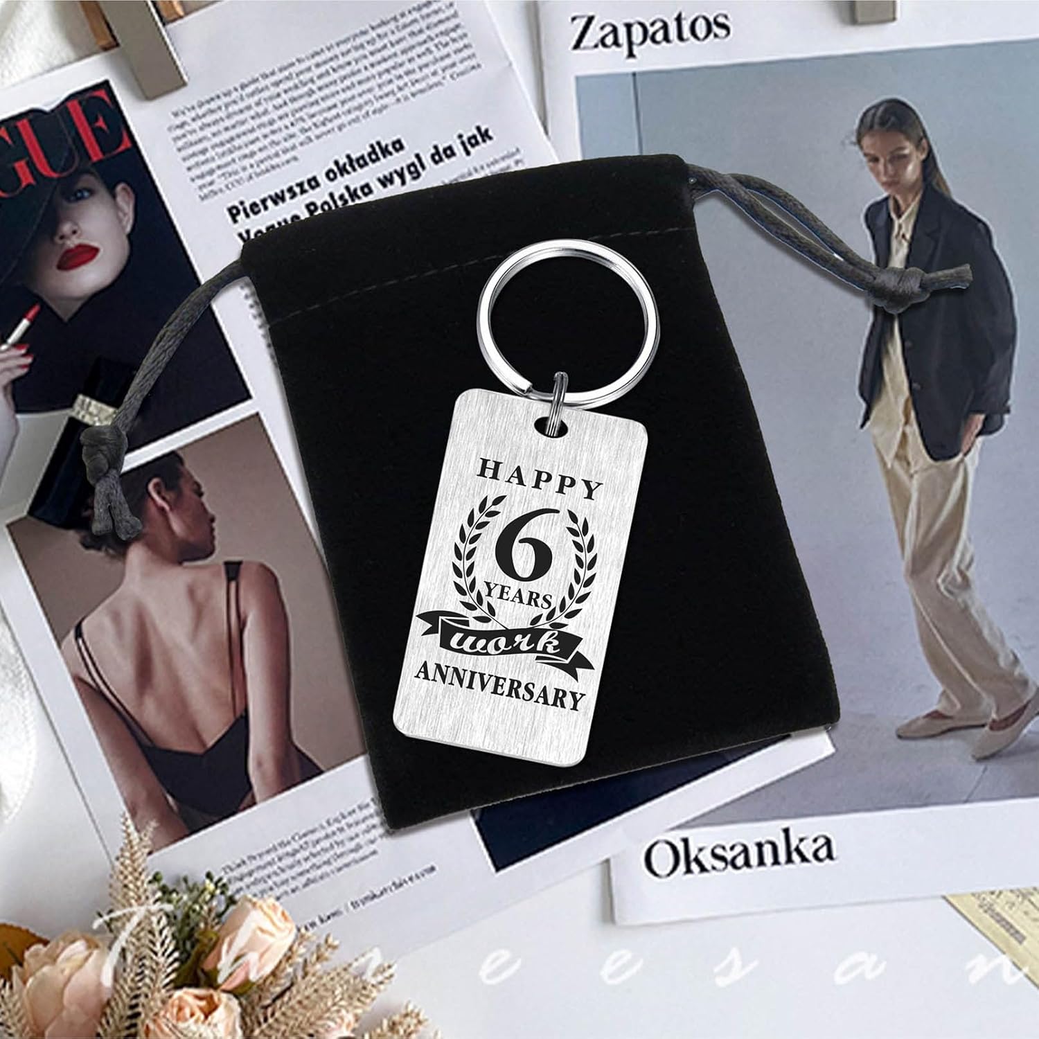 Gezxin Work Anniversary Decorations- Employee Work Anniversary Keychain Gifts- Job Anniversary Keychain - Image 3