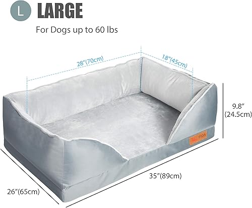 Miniatura 3 de Fida Cama ortopédica para perros con base de espuma viscoelástica, sofá de salón para perros con funda extraíble lavable, sofá cama para mascotas