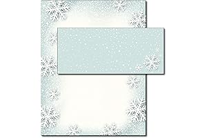 Paper Snowflakes Holiday Stationery with Envelopes
