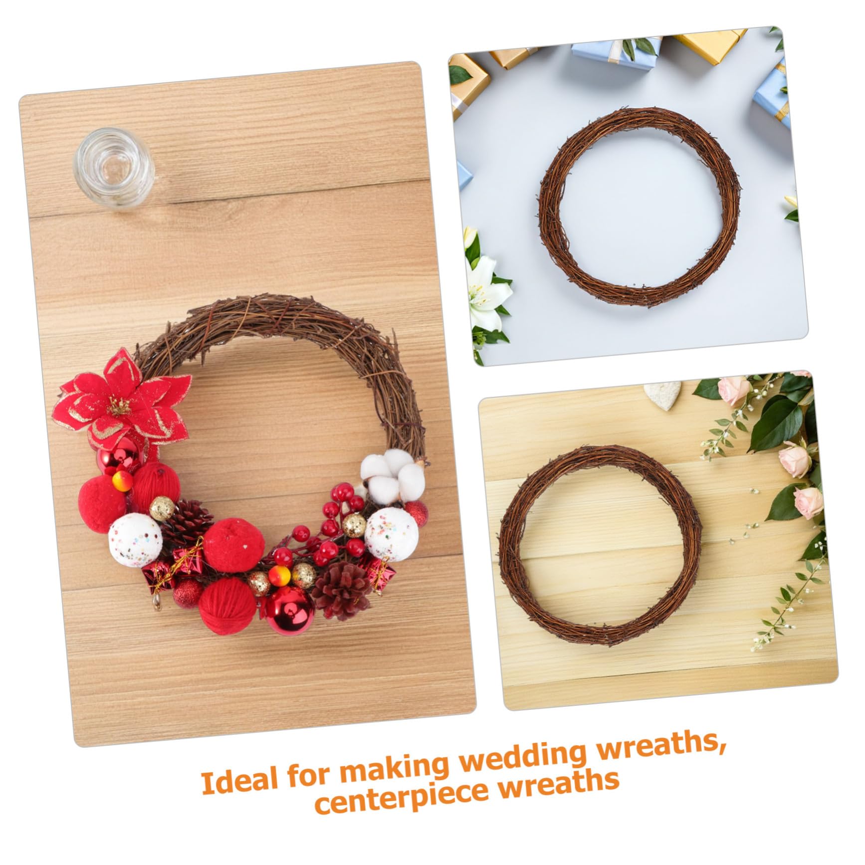 Generic 8 Sztuk Pierścień Circle Rama w wieniec kwiatowych Brown