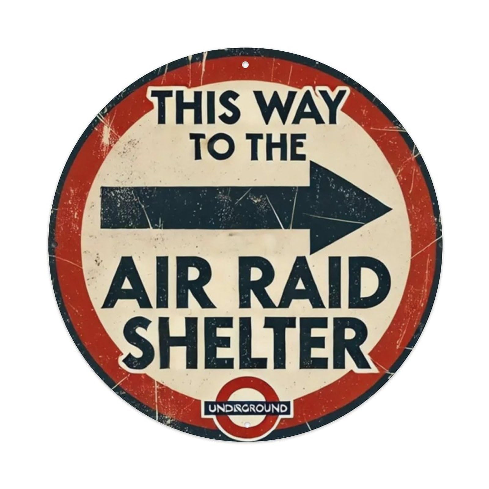 Igtefte Vintage This Way To The Air Raid Shelter Tin Sign Style Home Bar Garden Wall Plaque Decor Metal Poster 8X8 Inch