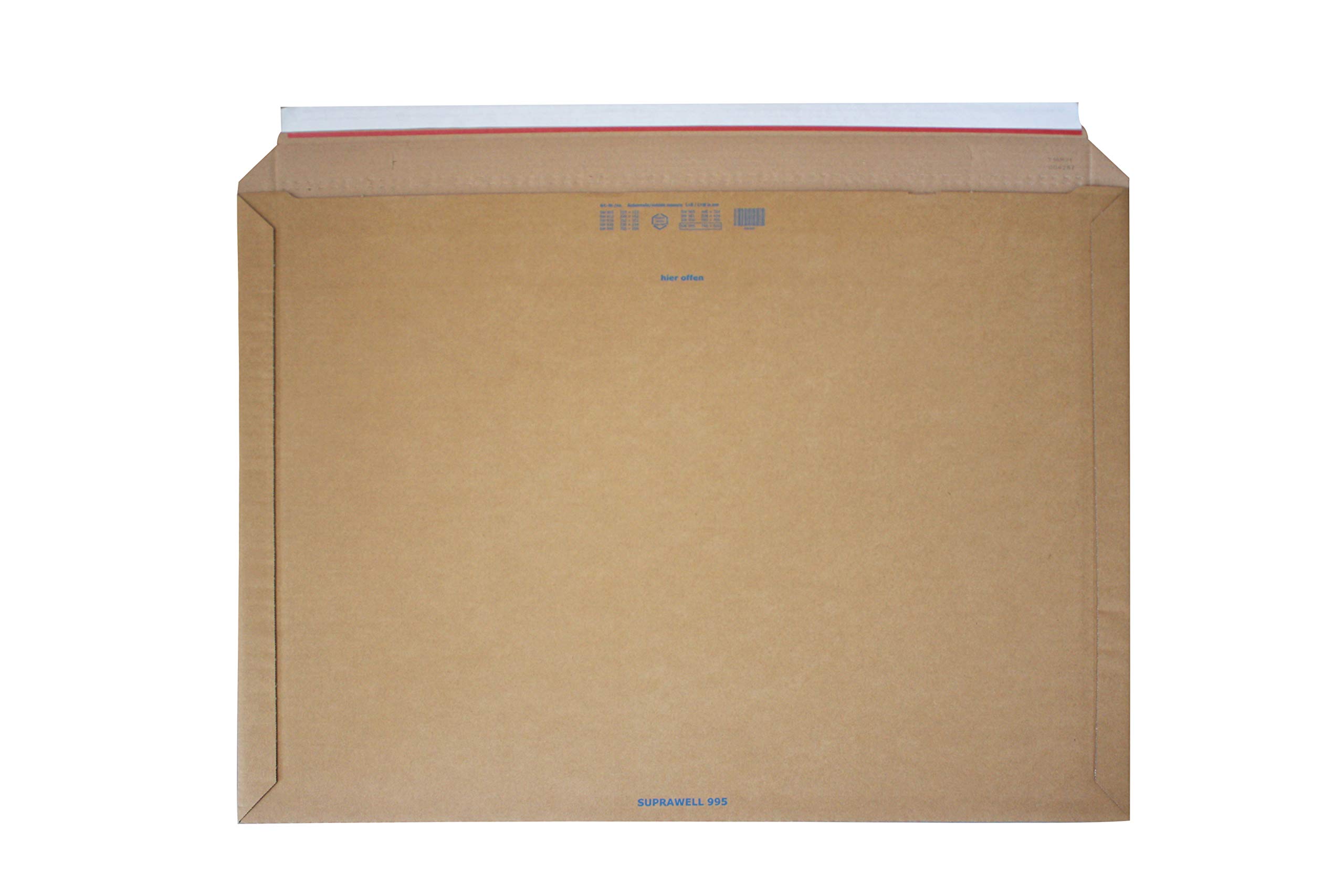 Carte Dozio - Starre Versandtaschen aus Karton mit langer Öffnung für den Versand - F.to int. mm 446 x 324-25 Stück pro Packung