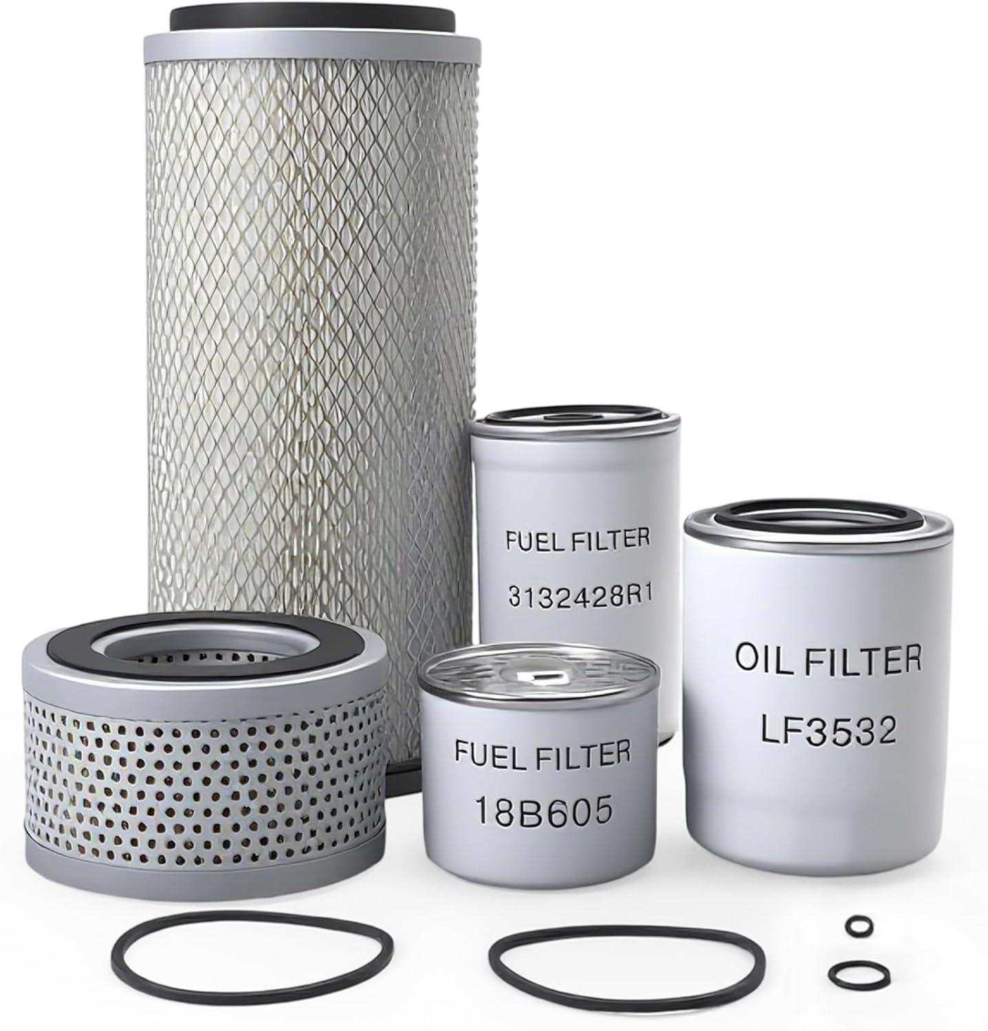 5Pcs Maintenance Filters Kit Fit for International Harvester 484 574 584 674, Replace 529854R2, LF3532J, 93413C1, 18B605, 3132428R1