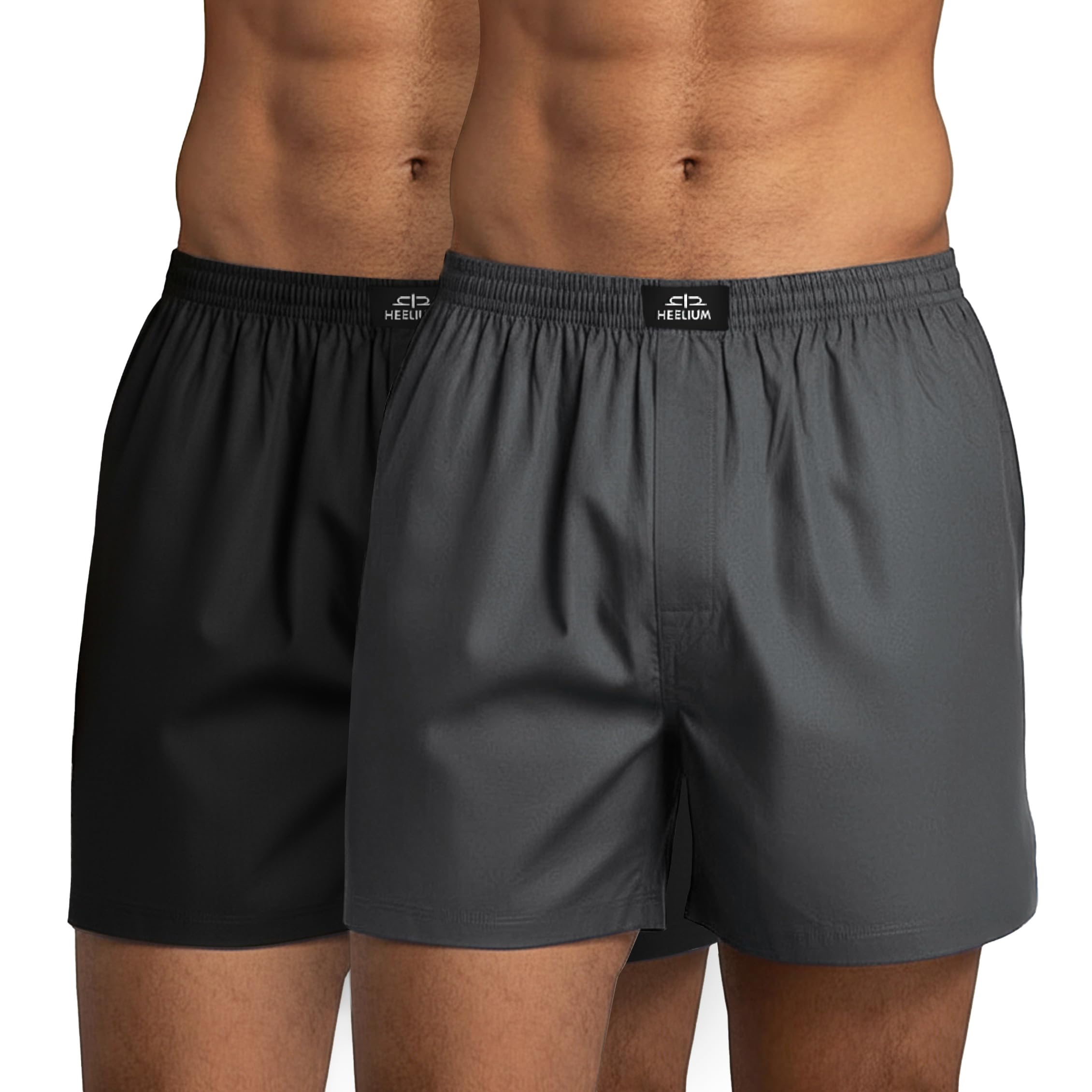 HEELIUM Bamboo Boxers for Men | Odour Free & Breathable Boxer Shorts | 3X Softer Than Cotton | Comfortable & Durable Waistband | Relaxed Fit with Dual Pockets