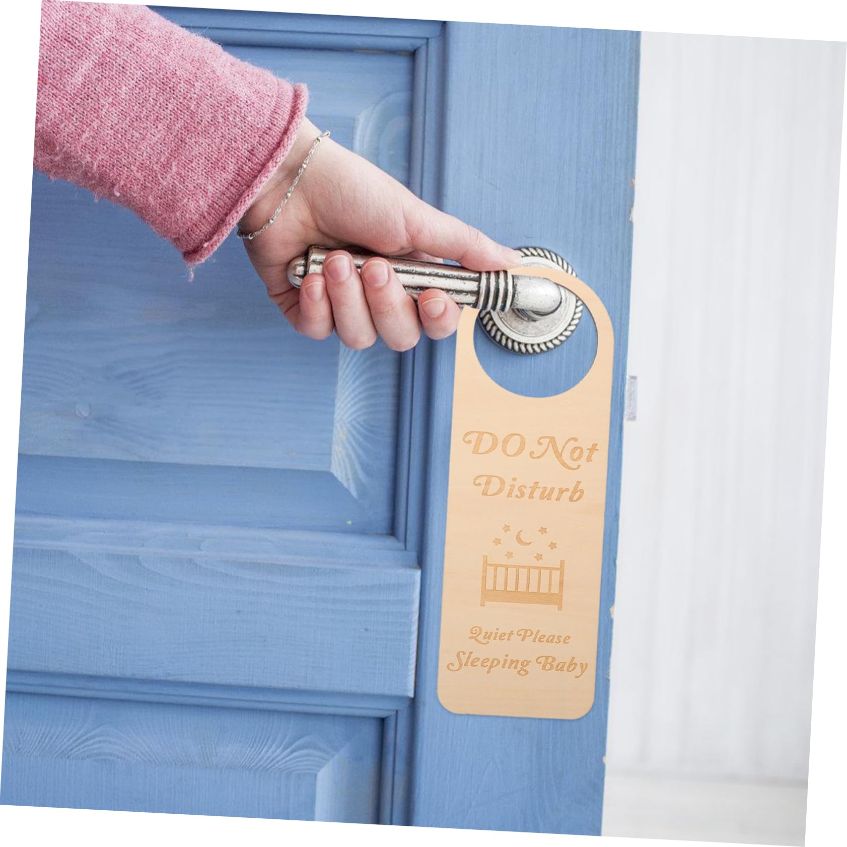 UPKOCH Holz Türschild Personalisiert Kinder für Babyzimmer 5 Stück Beige Leicht und Liebevoll Gefertigt zum Aufhängen an Haustür