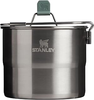 Stanley Wildfare Go Two Bowl Mess Kit | 8pc Portable Pot & Cookware Set | 1.25qt Stainless Steel Pot w/Locking Handle, Lid, 2 Bowls & Sporks