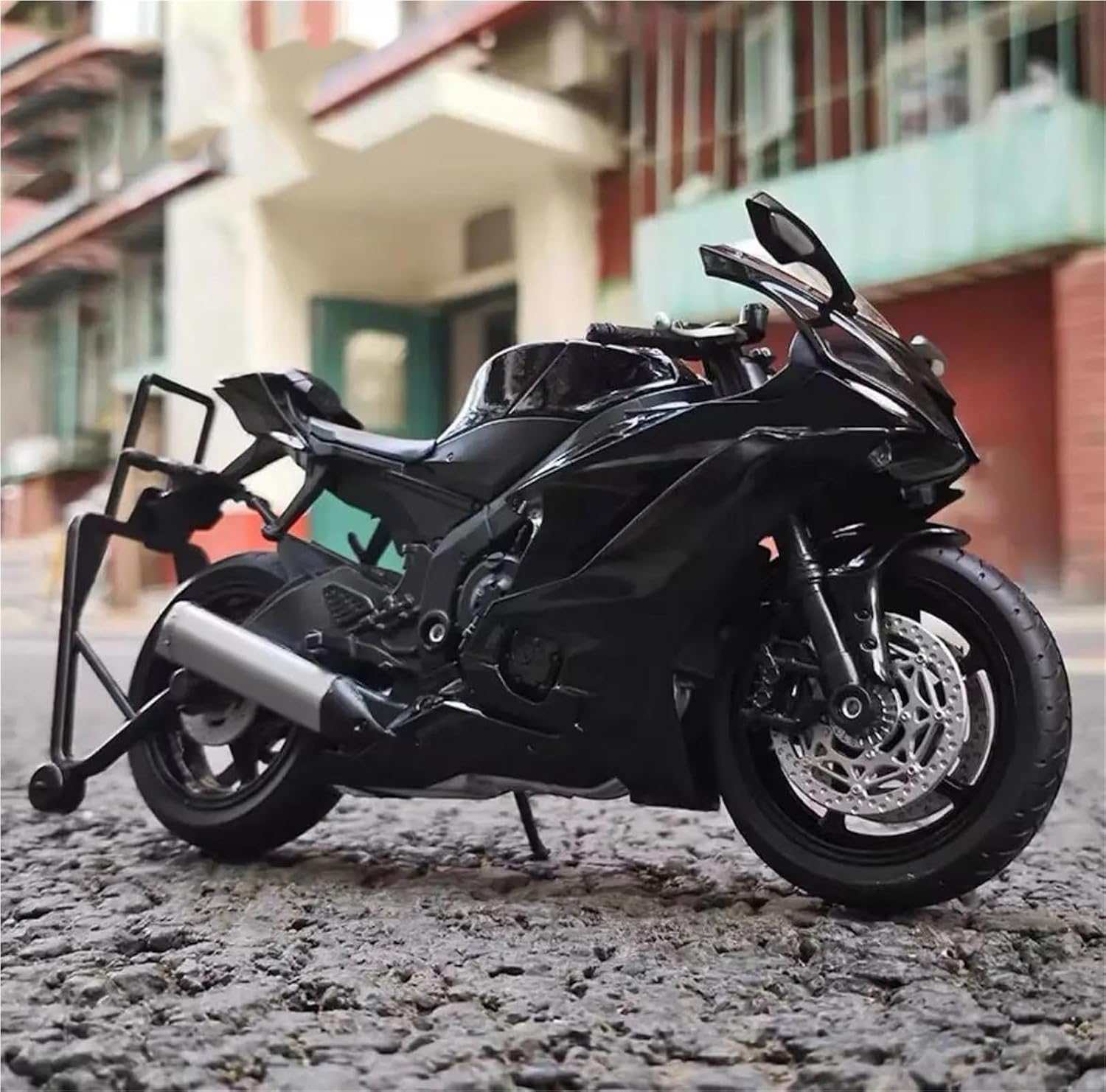 Collection Street Motorbike Model Simulation Collection Toys Gift 1:12 for Y-AMAHA YZF-R6 Alloy Racing Motorcycle Diecast Metal(Black)
