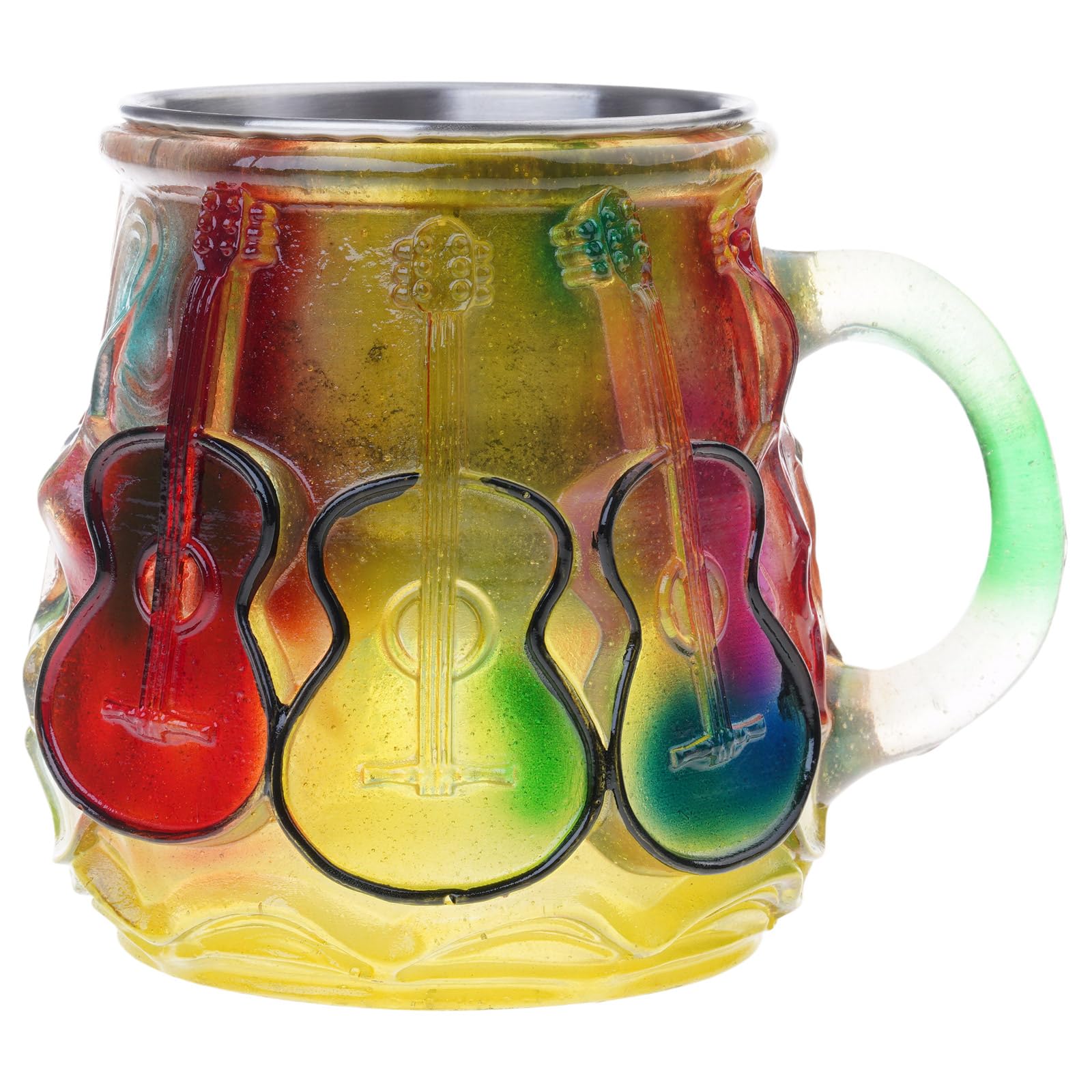 XAGMODSHN Creative Guitar Art Mug Musical Coffee Cup Glass Drinkware with Handle Unique Music Lover Multifunctional Coffee Mug