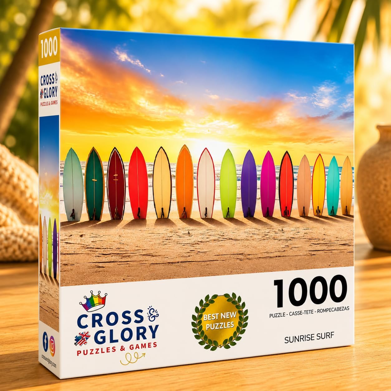 Cross & Glory | 1000 Piece Puzzle for Adults | Sunrise Surf image 2