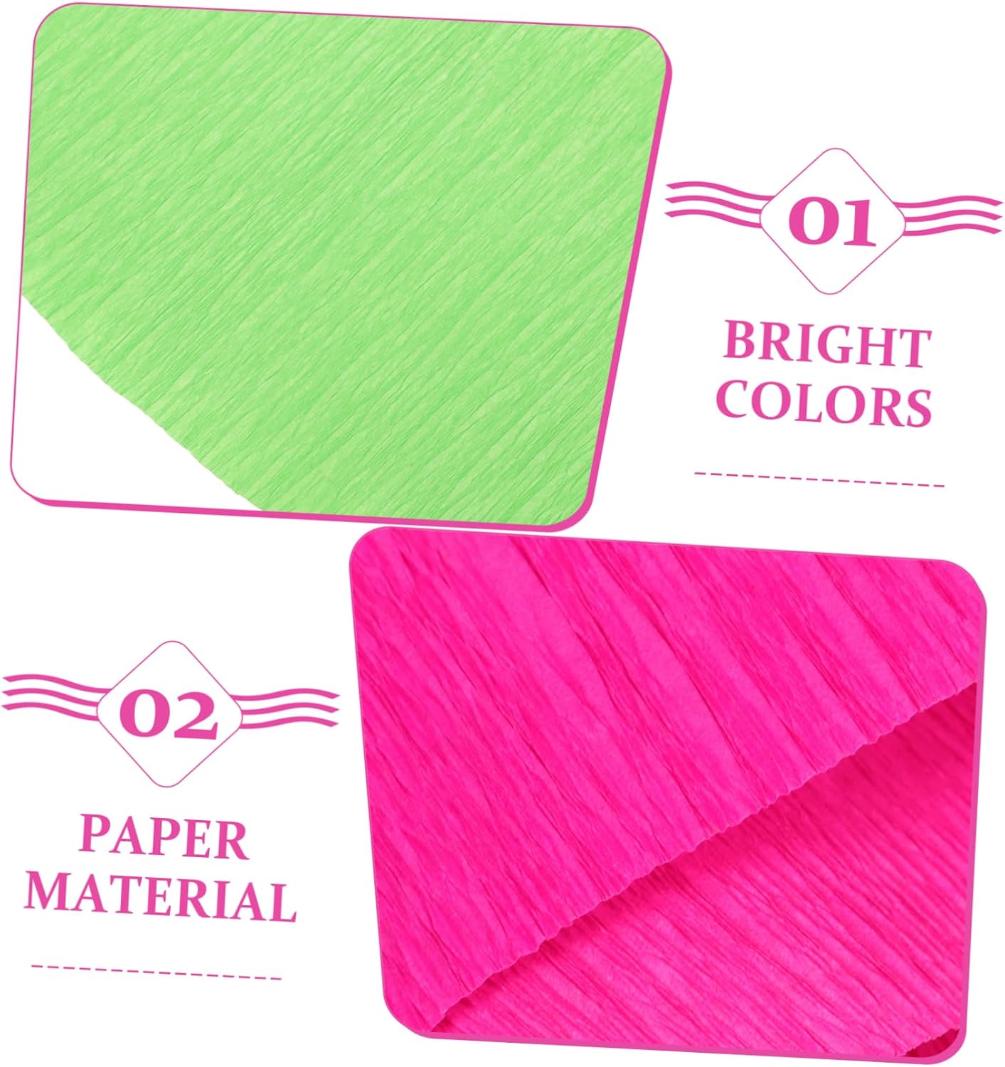 STOBOK 2rolls Crepe Paper for Crafts Flower Making Materials for Parties Weddings and Decorations