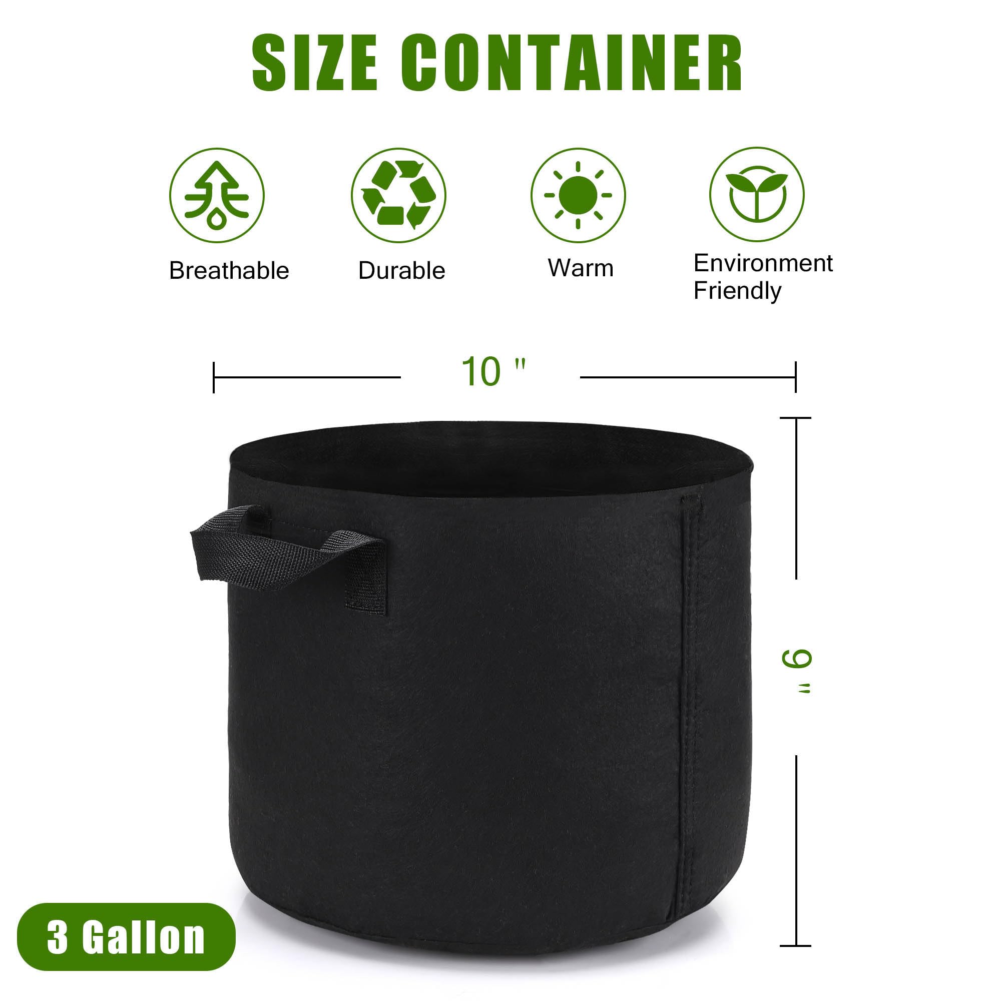 OPPOLIFE 12-Pack 3 Gallon Plant Grow Bags, Heavy Duty Aeration Fabric Pots with Handles for Garden and Planting Outdoor (Black) - Image 2