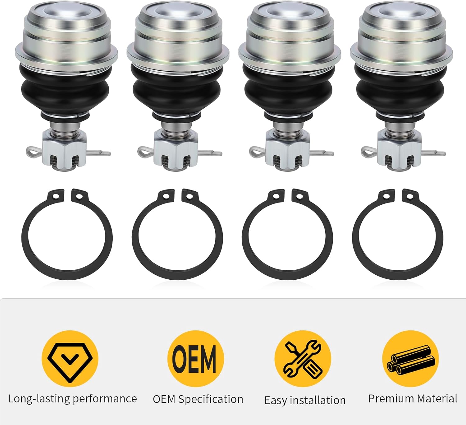 M MATI 4Pcs Heavy Duty Front A-Arm Ball Joint for Kawasaki Teryx KRX 1000 2020-2024 Teryx KRX 4 1000 2023-2024 59266-0738