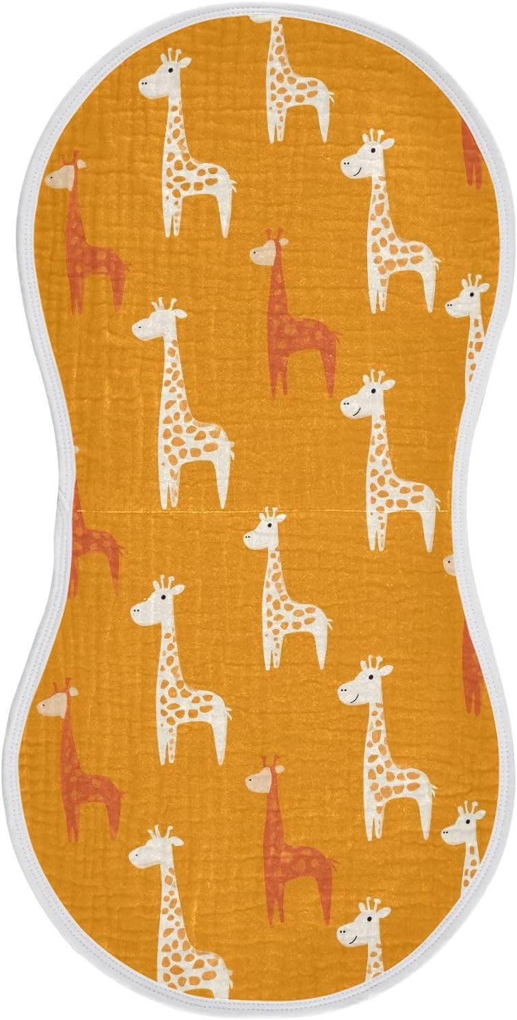 vvfelixl Stylized Giraffes Burp Cloths for Baby Boy Girls Baby Washcloths Burp Rags 1 Pack