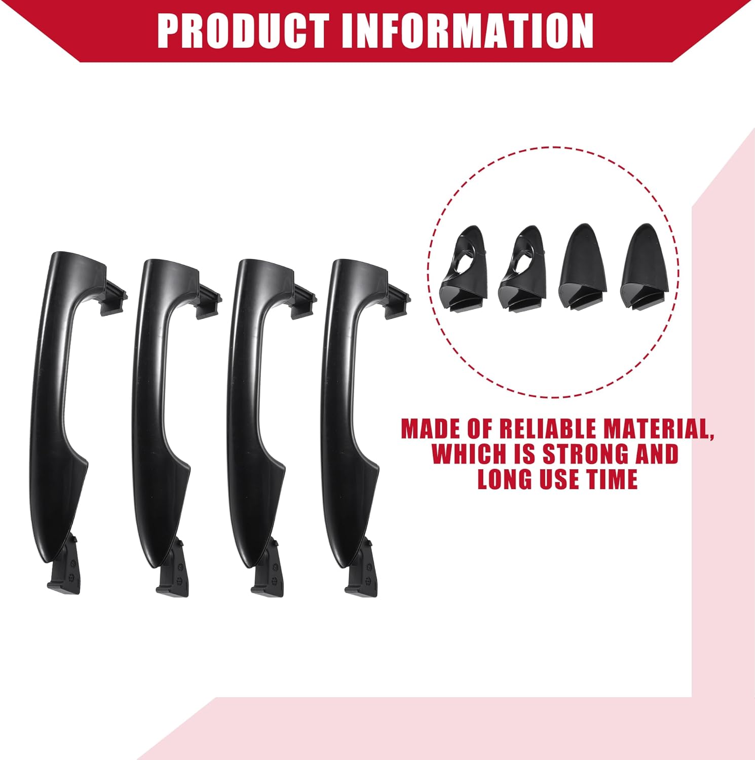 No.82651-1R000/82661-1R000 Car Exterior Door Handle for Hyundai Accent 2012-2017 / Front Rear Left Right/Durable / 1 Set