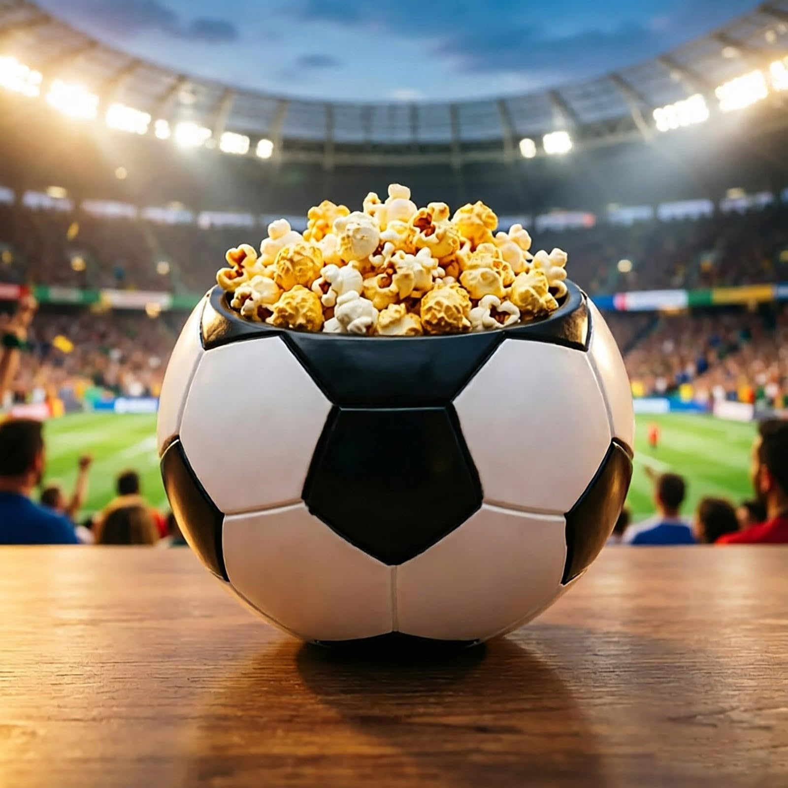 Ciotola per snack a forma di calcio, 15 cm, a tema sportivo, per patatine e dolci, novità per la tavola e decorazione per interni