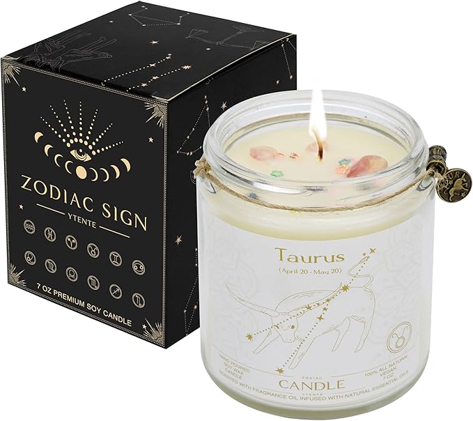 Candle, Soy Wax, Scented, Zodiac - Taurus, Birthday Gift for Women