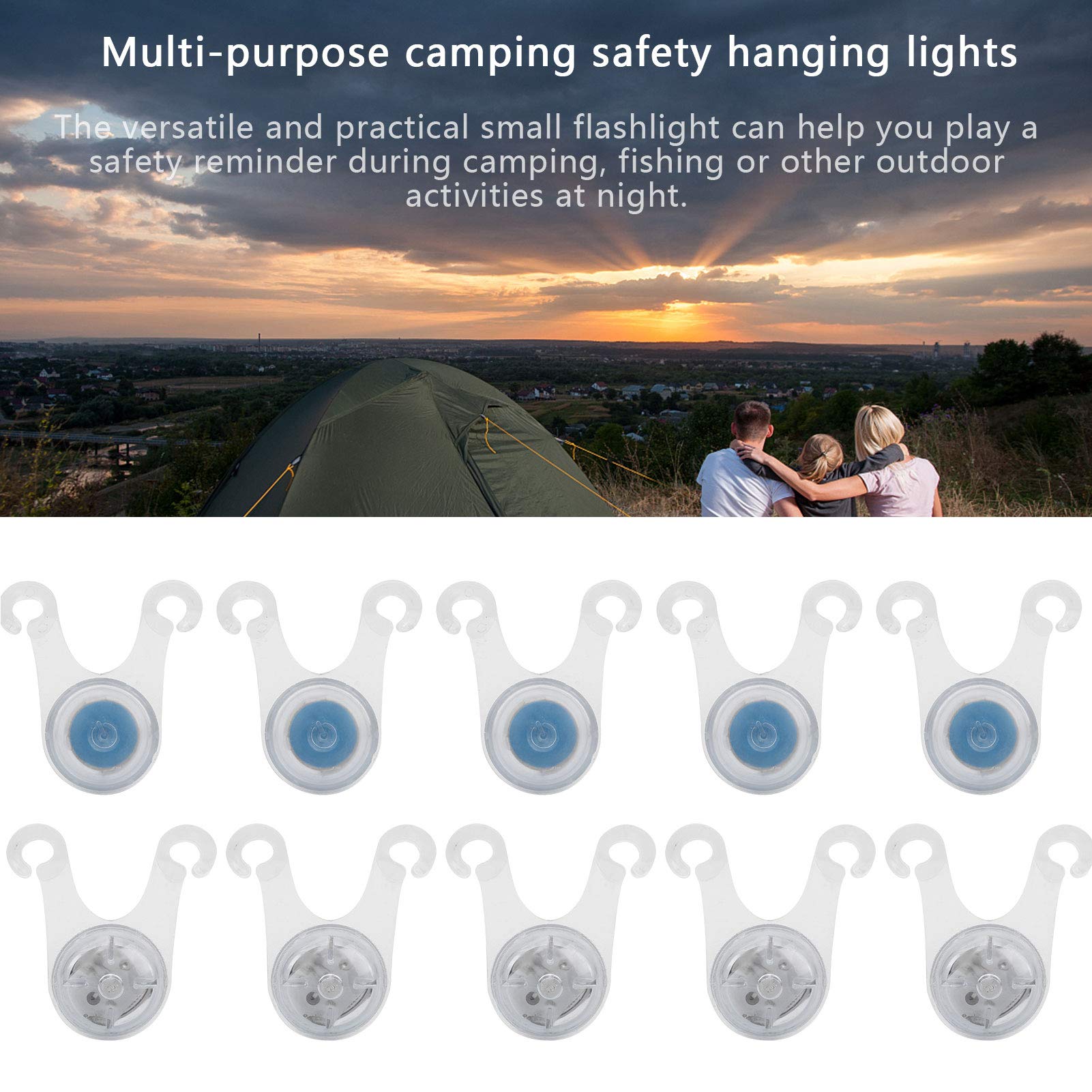 Keenso Corda da Campeggio LED 10pcs Luci di Avvertimento in Silicone per Esterni