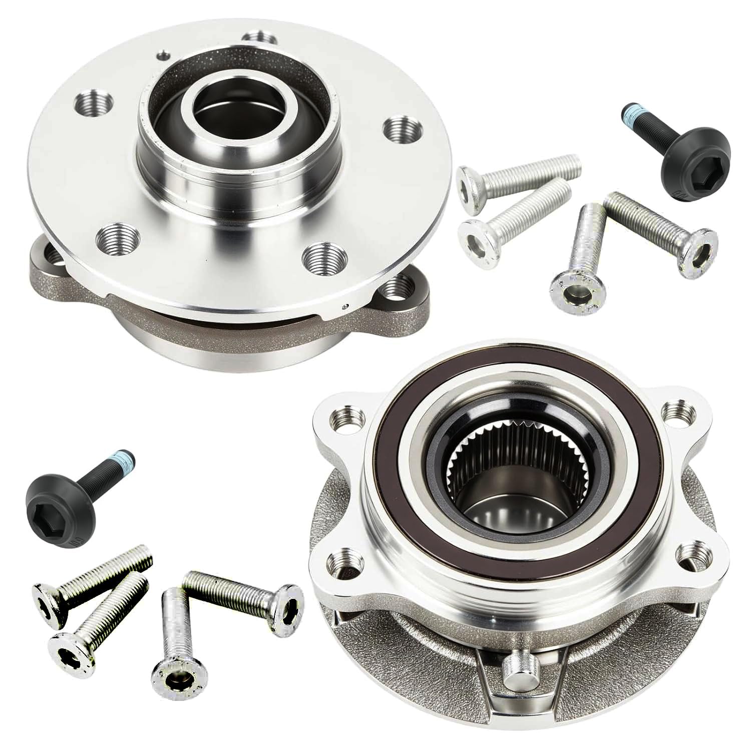 2Pcs Front Wheel Hub and Bearing Assembly Compatible with Audi A4 /Q5 2009-2015, A5 2010-2014, A6 2012-2015, S4 2010-2015, S5 2008-2015, #4H0498625 4H0498625A 4H0498625B