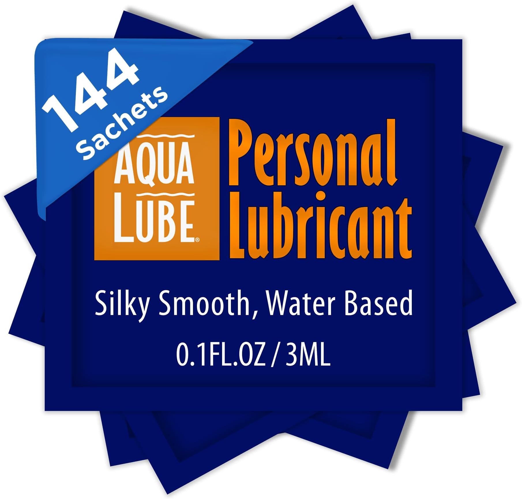 I Personal Water Based Lubricant I Silky & Smooth I for Men and Women I Bag of 144 Count I 0.1 Fl Oz / 3 ml Each