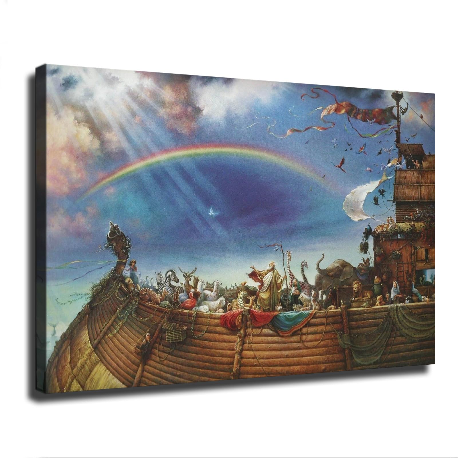 Noah's Ark Series Posters Canvas Print Wall Art Modern Picture Home Bedroom Living Room Foyer Aesthetic Decor Gifts (16×24inch-No Framed)